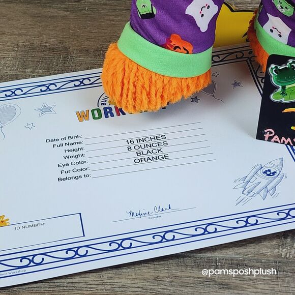 Build A Bear Pumpkin Glow Jack O'Lantern Halloween Frankenstein Sleeper Plush - Picture 11 of 16